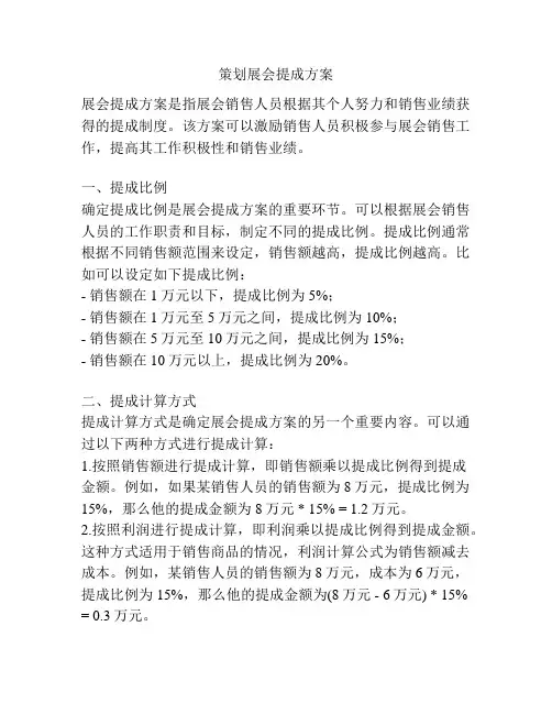 策划展会提成方案