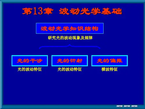 大学物理波动光学PPT幻灯片课件