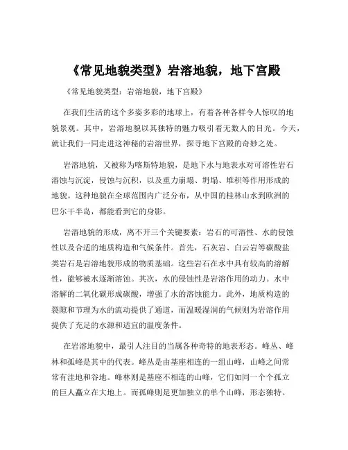 《常见地貌类型》岩溶地貌,地下宫殿