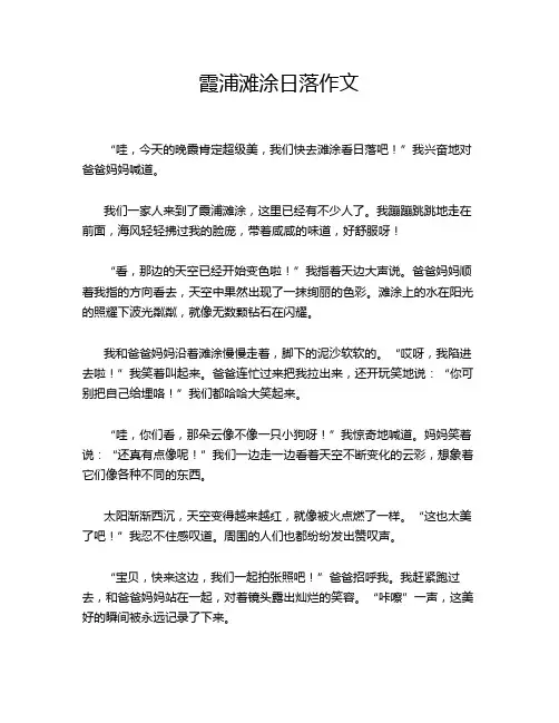 霞浦滩涂日落作文