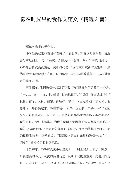 藏在时光里的爱作文范文(精选3篇)
