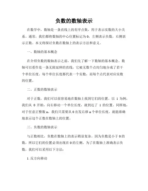 负数的数轴表示