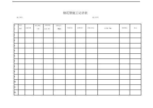 钢花管施工记录表