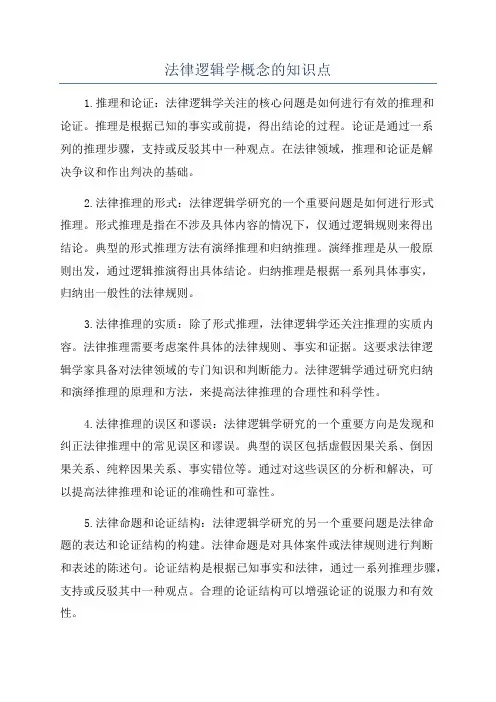 法律逻辑学概念的知识点