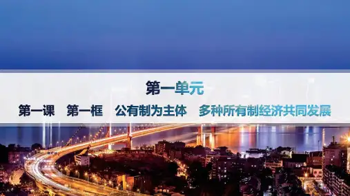 高中思想政治必修第二册精品课件 第1单元 第1课 第1框 公有制为主体 多种所有制经济共同发展