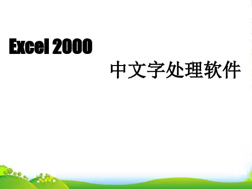 六年级信息技术 《Excel2000》课件