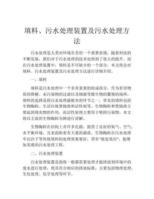 填料、污水处理装置及污水处理方法