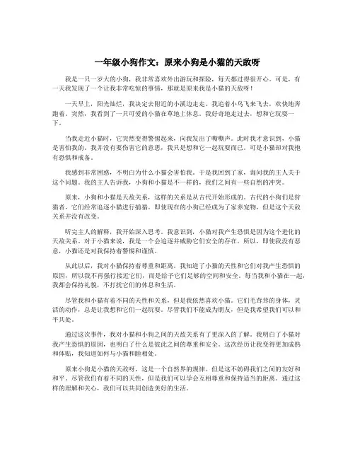 一年级小狗作文：原来小狗是小猫的天敌呀
