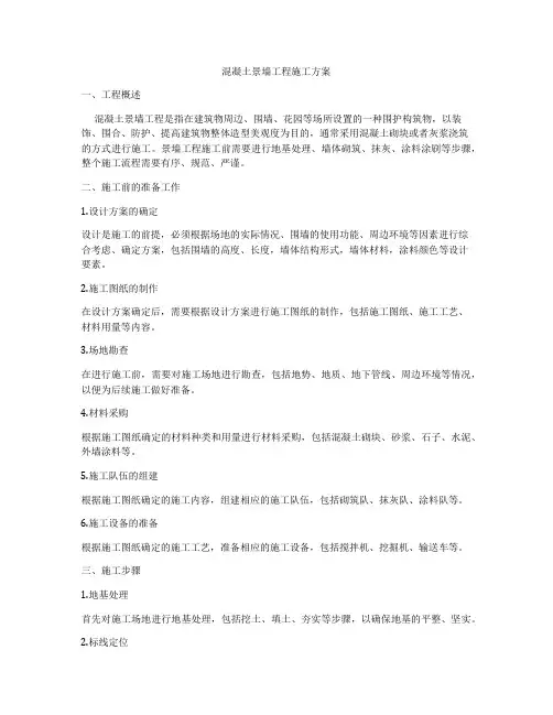 混凝土景墙工程施工方案