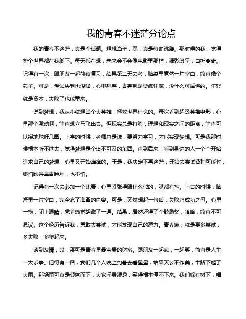 我的青春不迷茫分论点