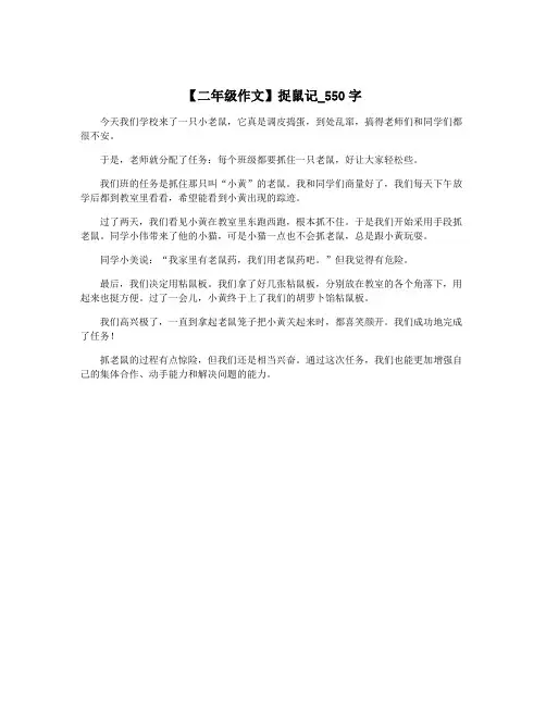 【二年级作文】捉鼠记_550字