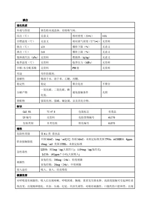 碘仿安全技术说明书