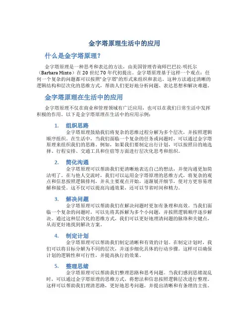 金字塔原理生活中的应用