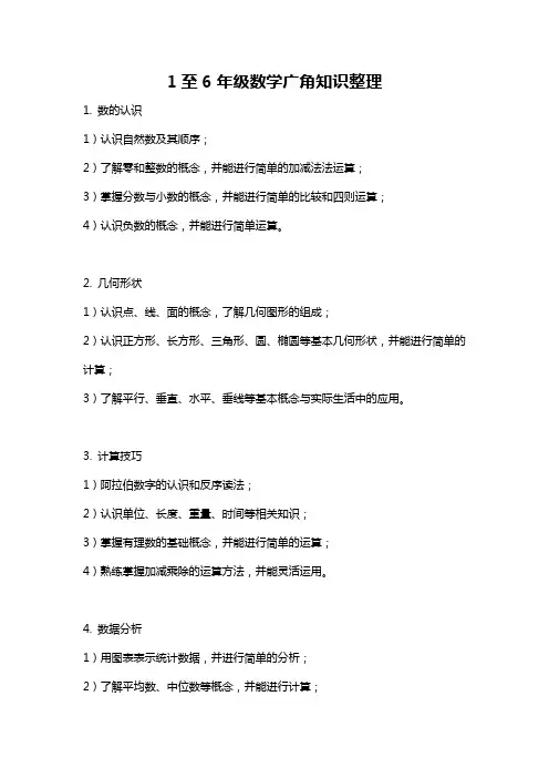1至6年级数学广角知识整理
