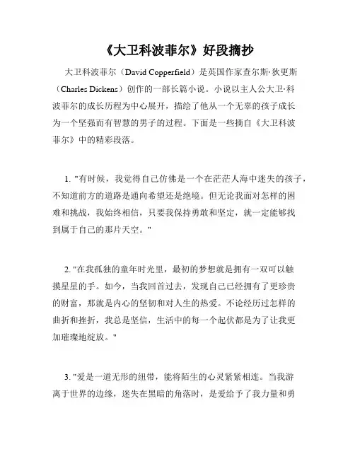 《大卫科波菲尔》好段摘抄