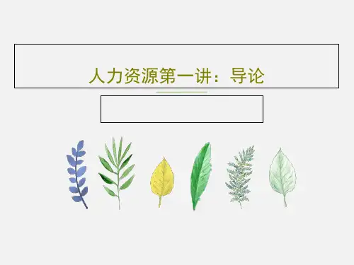 人力资源第一讲：导论101页文档