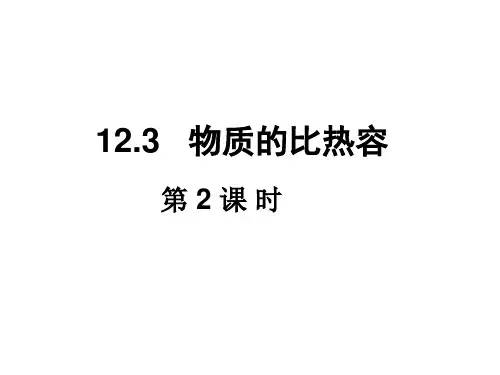 12.3 物质的比热容