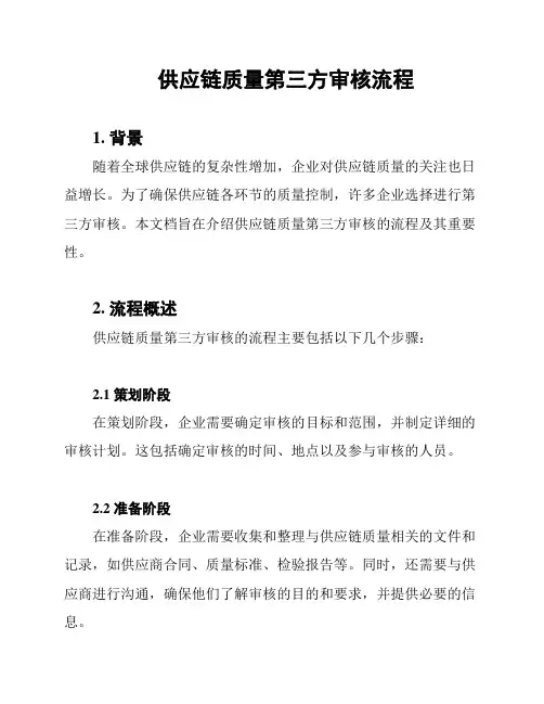 供应链质量第三方审核流程