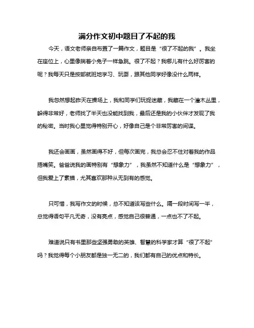 满分作文初中题目了不起的我