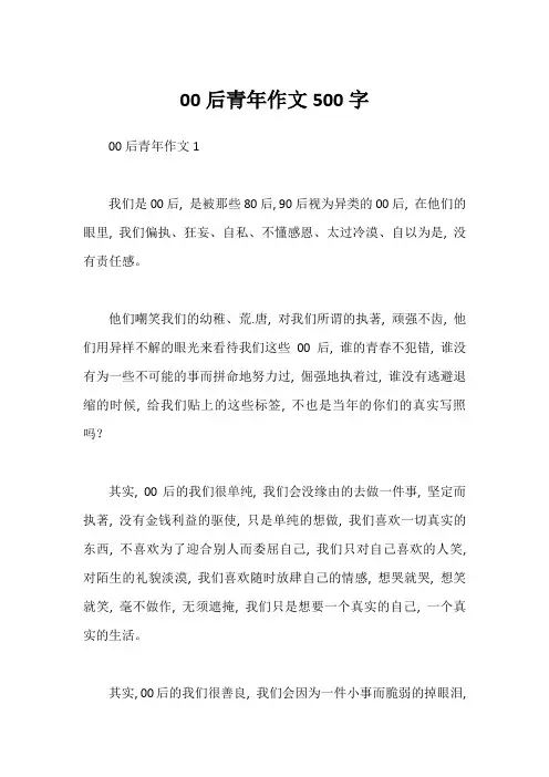00后青年作文500字