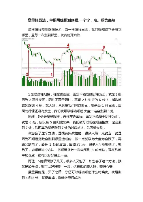 高量柱战法，单根阴线预测跌幅.一个字，准。顺势鑫翔