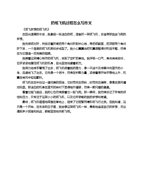 扔纸飞机过程怎么写作文