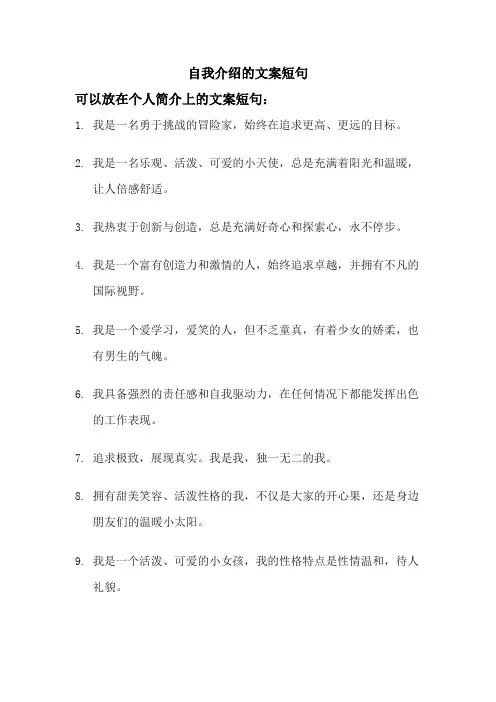 自我简介文案短句