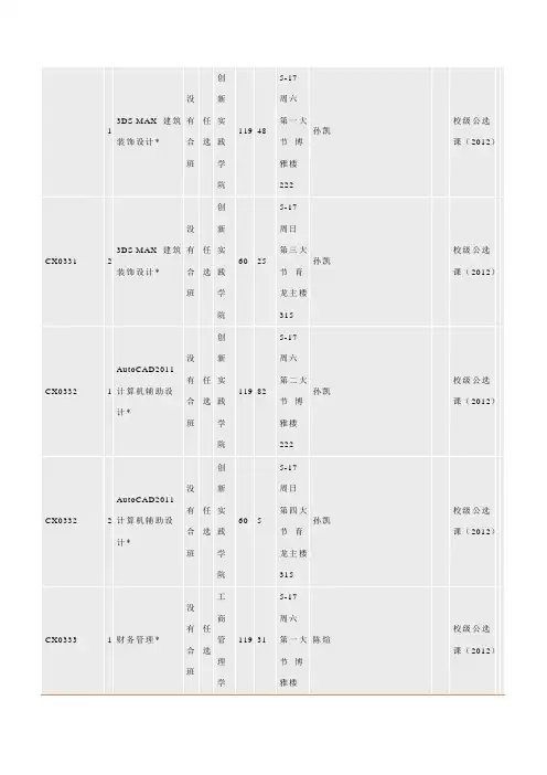 辽工大选修课课表 (1)