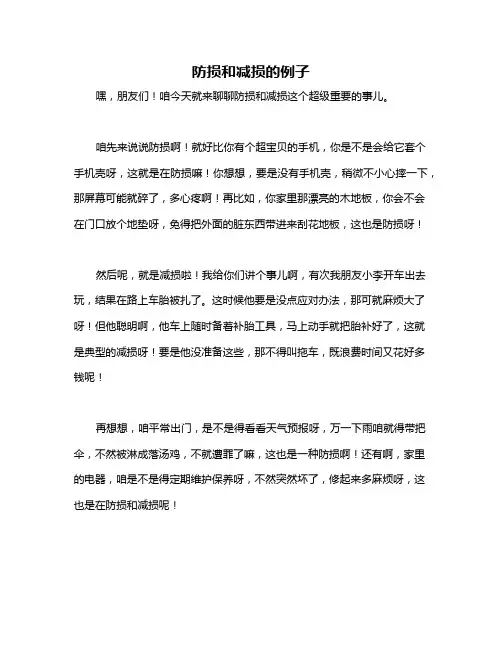 防损和减损的例子
