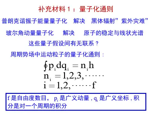 原子物理学 原子的量子态：玻尔模型  (2.3.3)--第二章补充内容