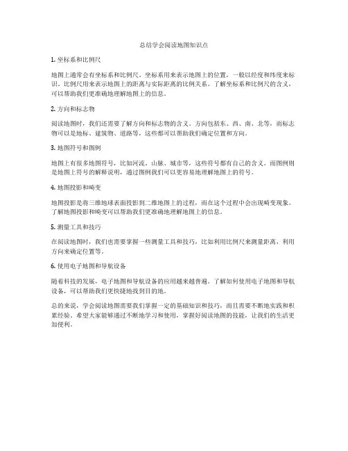 总结学会阅读地图知识点