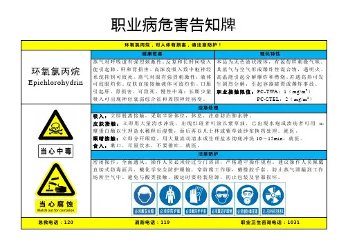 环氧氯丙烷-职业病危害告知牌-
