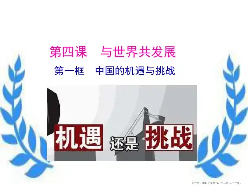 第一框  中国的机遇与挑战课件