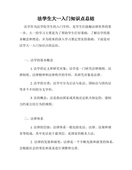 法学生大一入门知识点总结