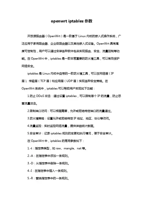 openwrt iptables参数