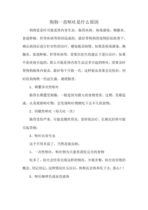 狗狗一直呕吐是什么原因