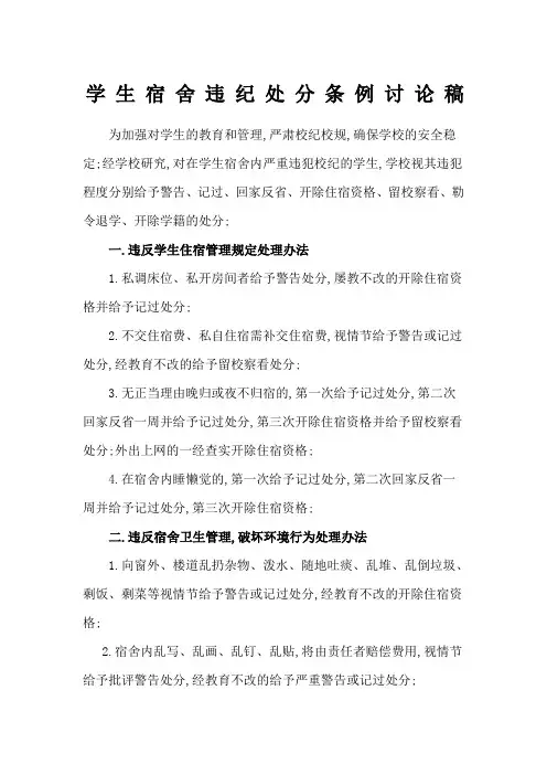 学生宿舍违纪处理规定