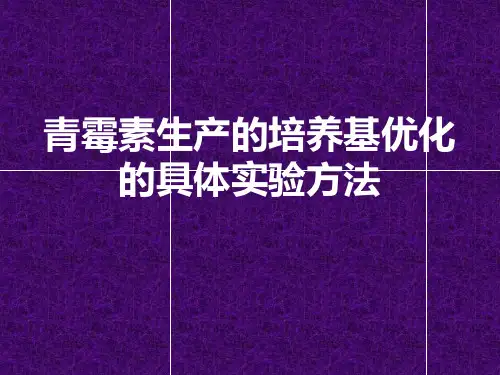 青霉素培养基优化