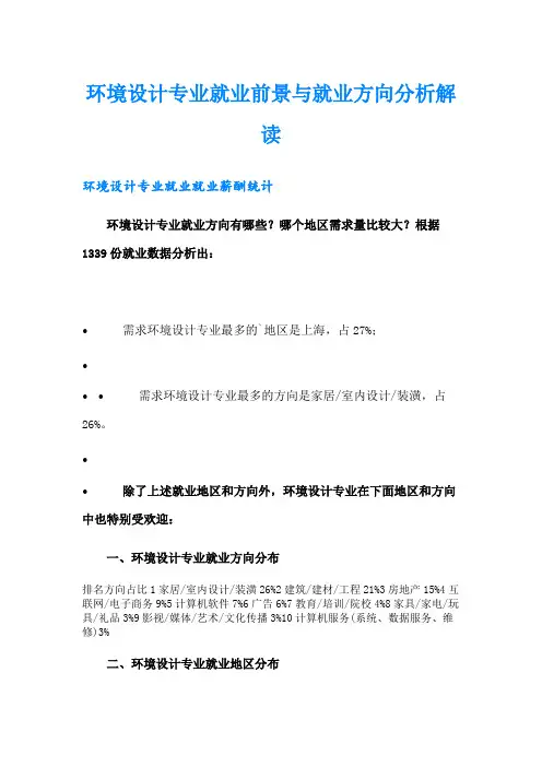 环境设计专业就业前景与就业方向分析解读