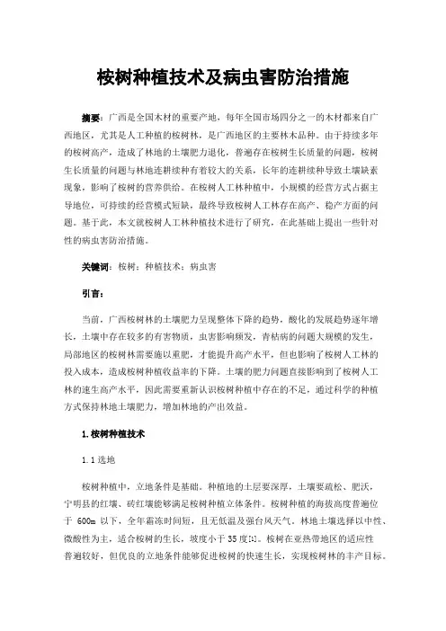 桉树种植技术及病虫害防治措施