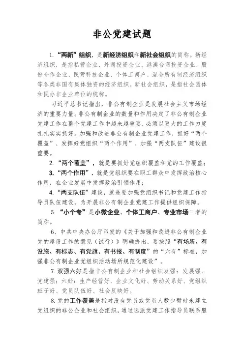 非公党建试题