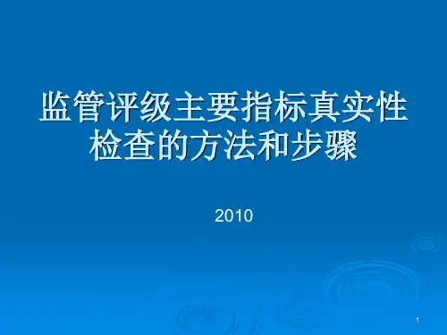 监管评级主要指标真实性检查的方法和步骤讲解