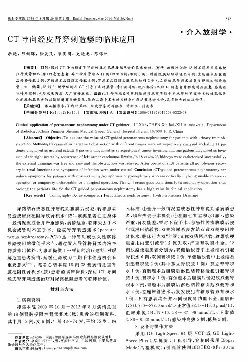 CT导向经皮肾穿刺造瘘的临床应用