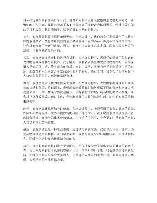 业余素食培训心得体会范文
