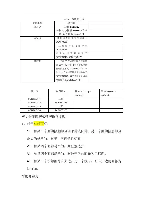 Ansys 做接触分析