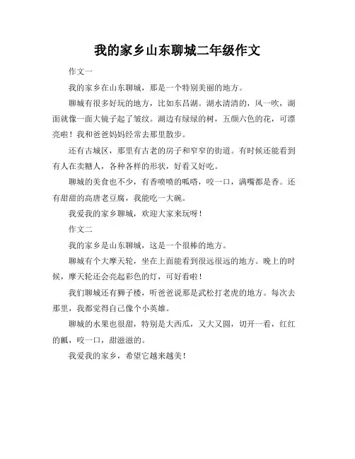 我的家乡山东聊城二年级作文