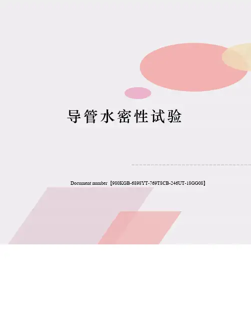 导管水密性试验