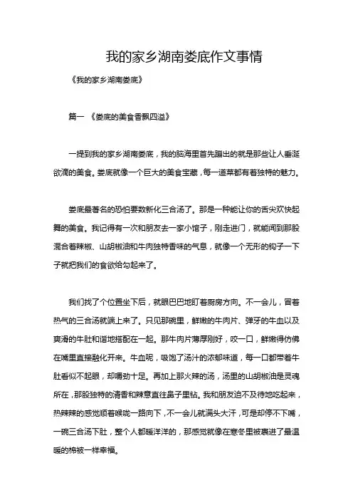 我的家乡湖南娄底作文事情