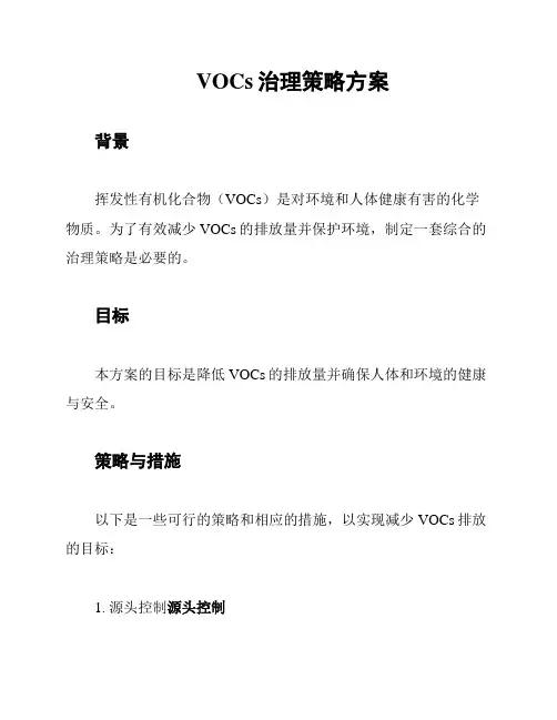 VOCs治理策略方案