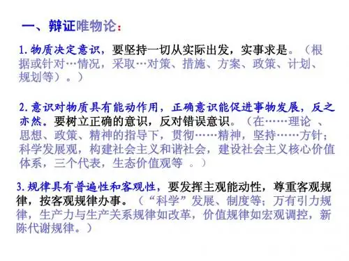 【政治必修四哲学】原理+方法论+关键词